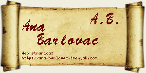 Ana Barlovac vizit kartica